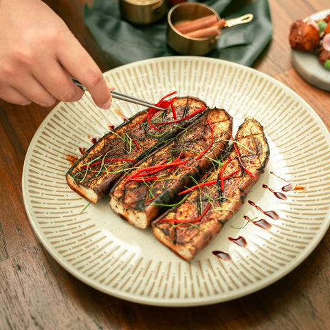Kampung styled chargrilled eggplants