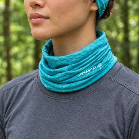 The Habitat Neck Gaiter – Mist / Leaves