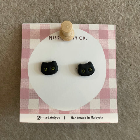 Earrings by Miss Dainty: Minimalist Cat (studs)
