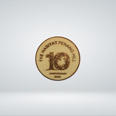 The Habitat Penang Hill Wooden 10th Anniversary Tag With Pin