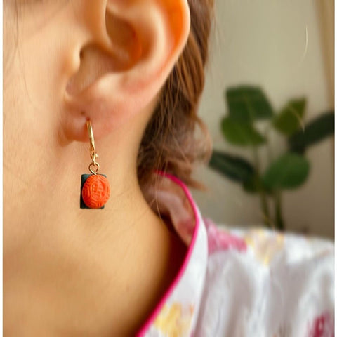Earrings by Miss Dainty: Angku Kueh (dangle)