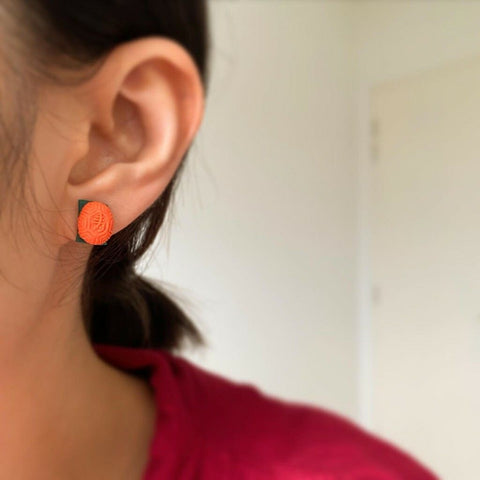 Earrings by Miss Dainty: Angku Kueh (studs)