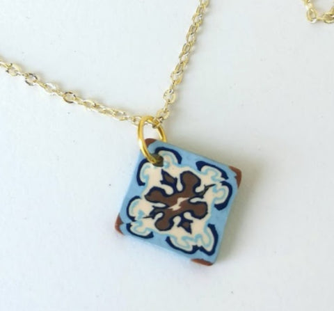 Either/Or: Small Peranakan Tile Necklace (07)