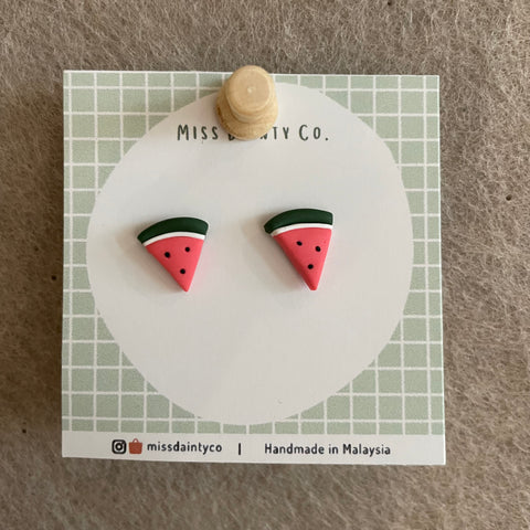 Earrings by Miss Dainty: Watermelon (studs)