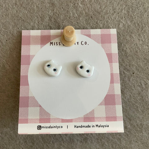Earrings by Miss Dainty: Minimalist Cat (studs)