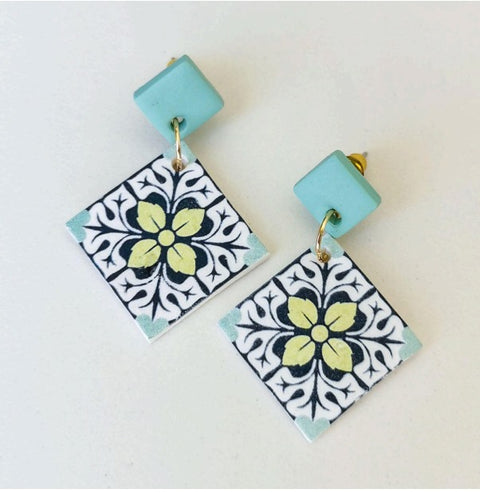 Either/Or Mint Tile Earrings