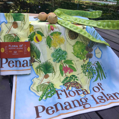 Flora of Penang Island Tea Towel by Tropical Spice Garden