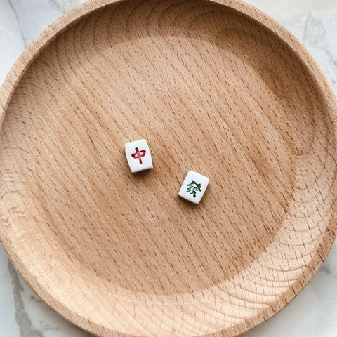 Earrings by Miss Dainty: Mahjong